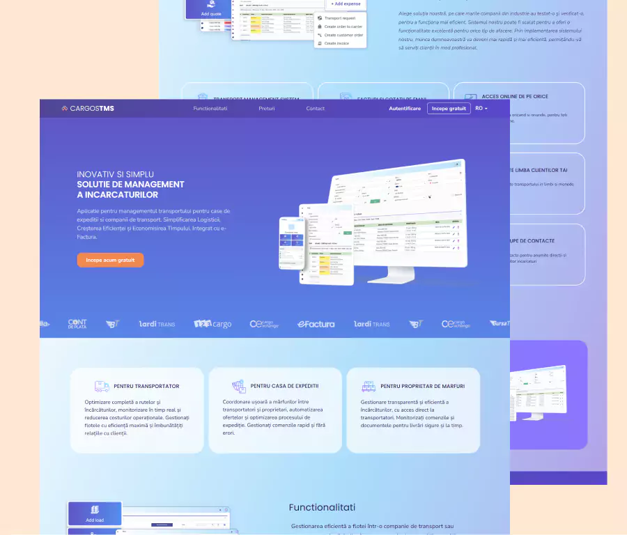 cargostms creare web site