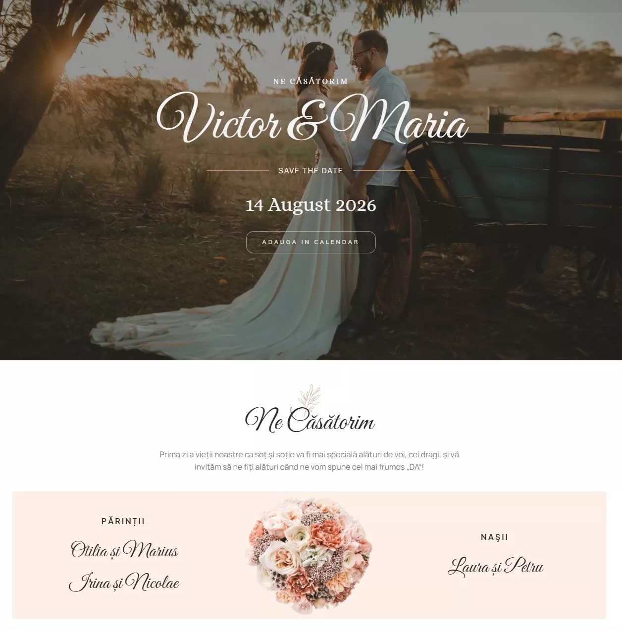 proiect realizat invitatie online la nunta