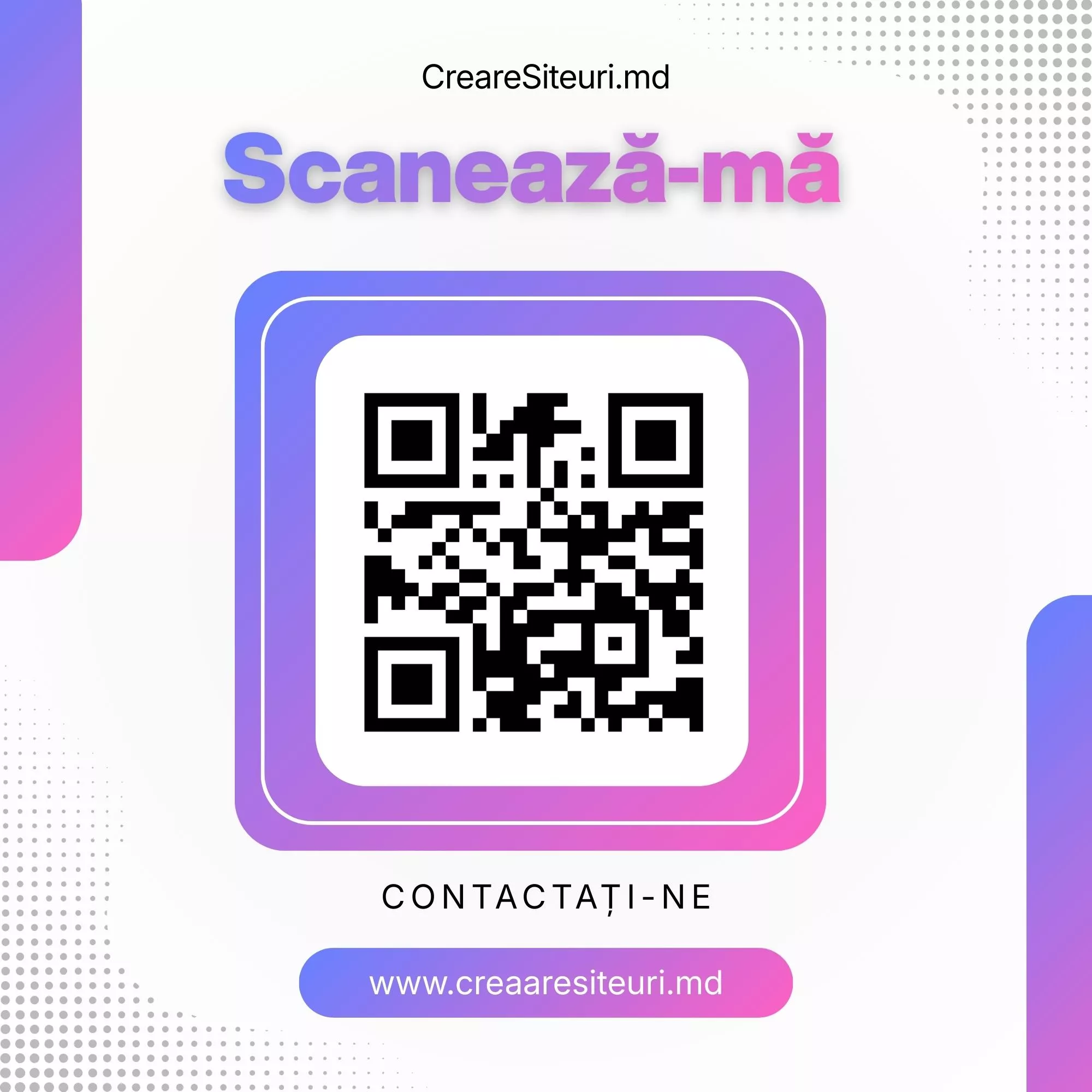 banner publicitar cu cod QR pentru website