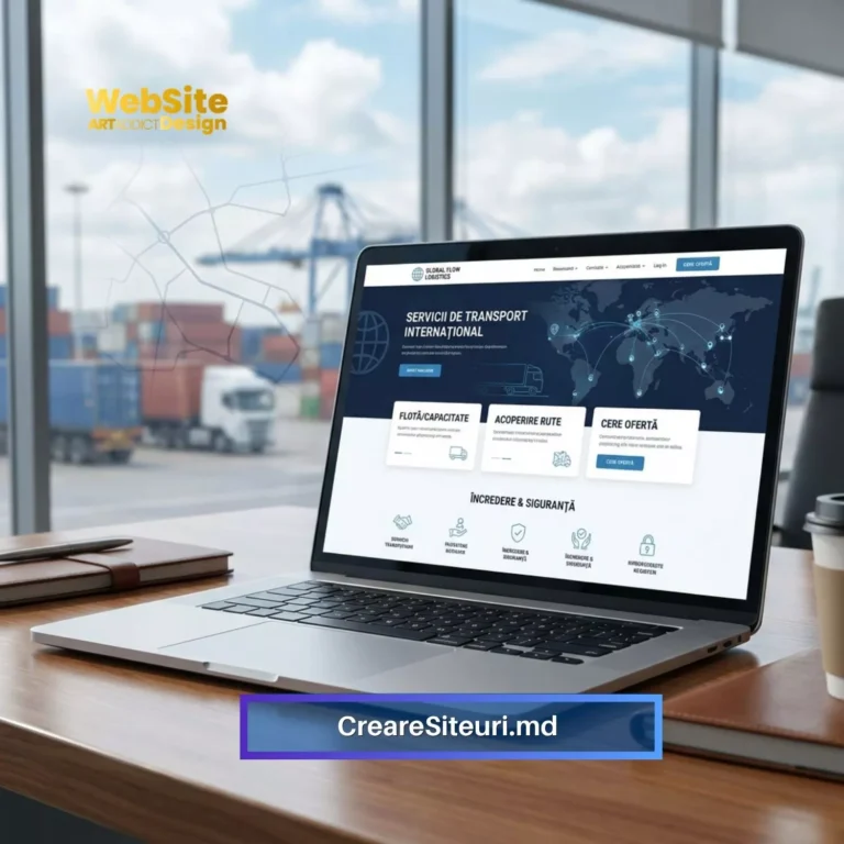 site pentru o companie de transport internațional