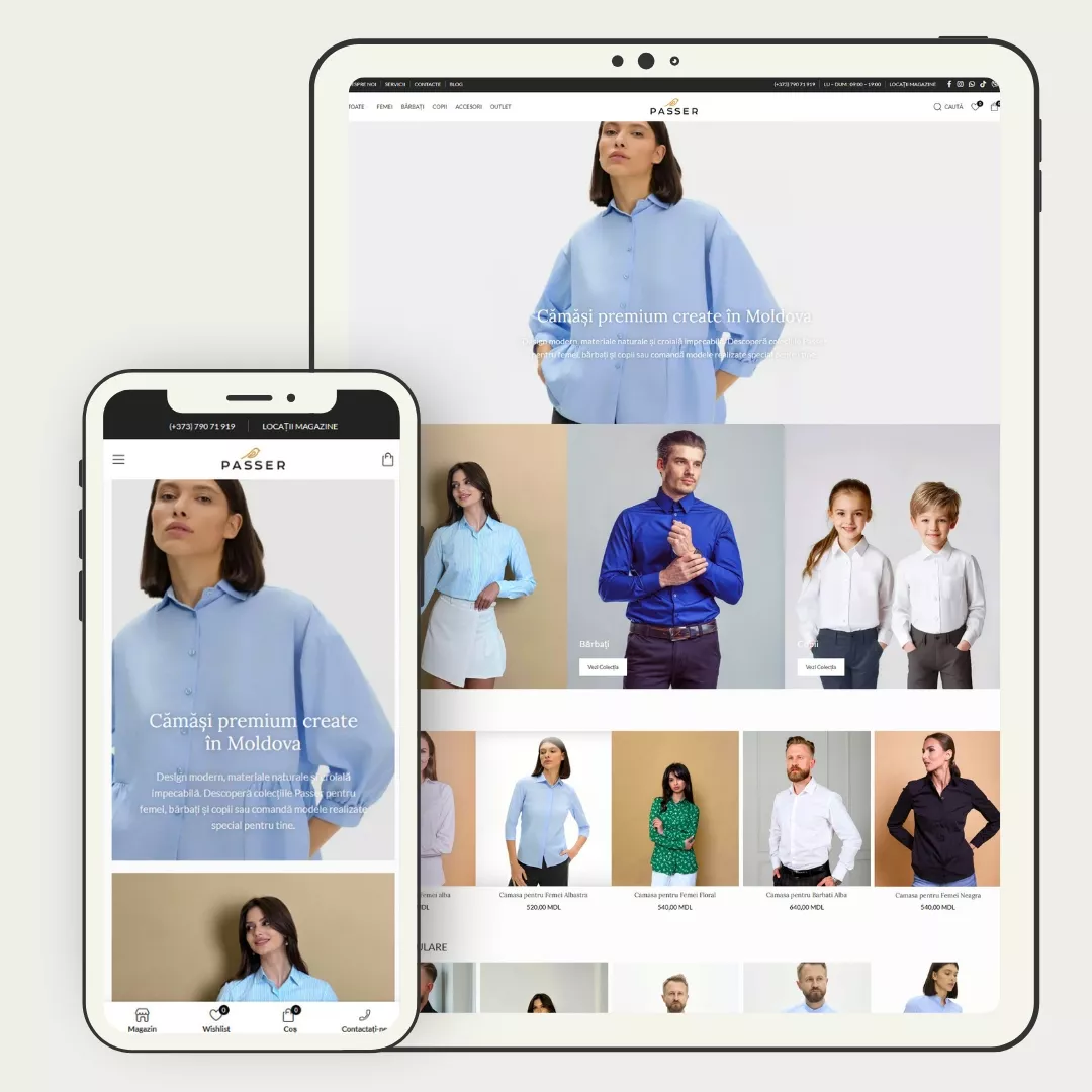 Passer.md website creat de crearesiteuri