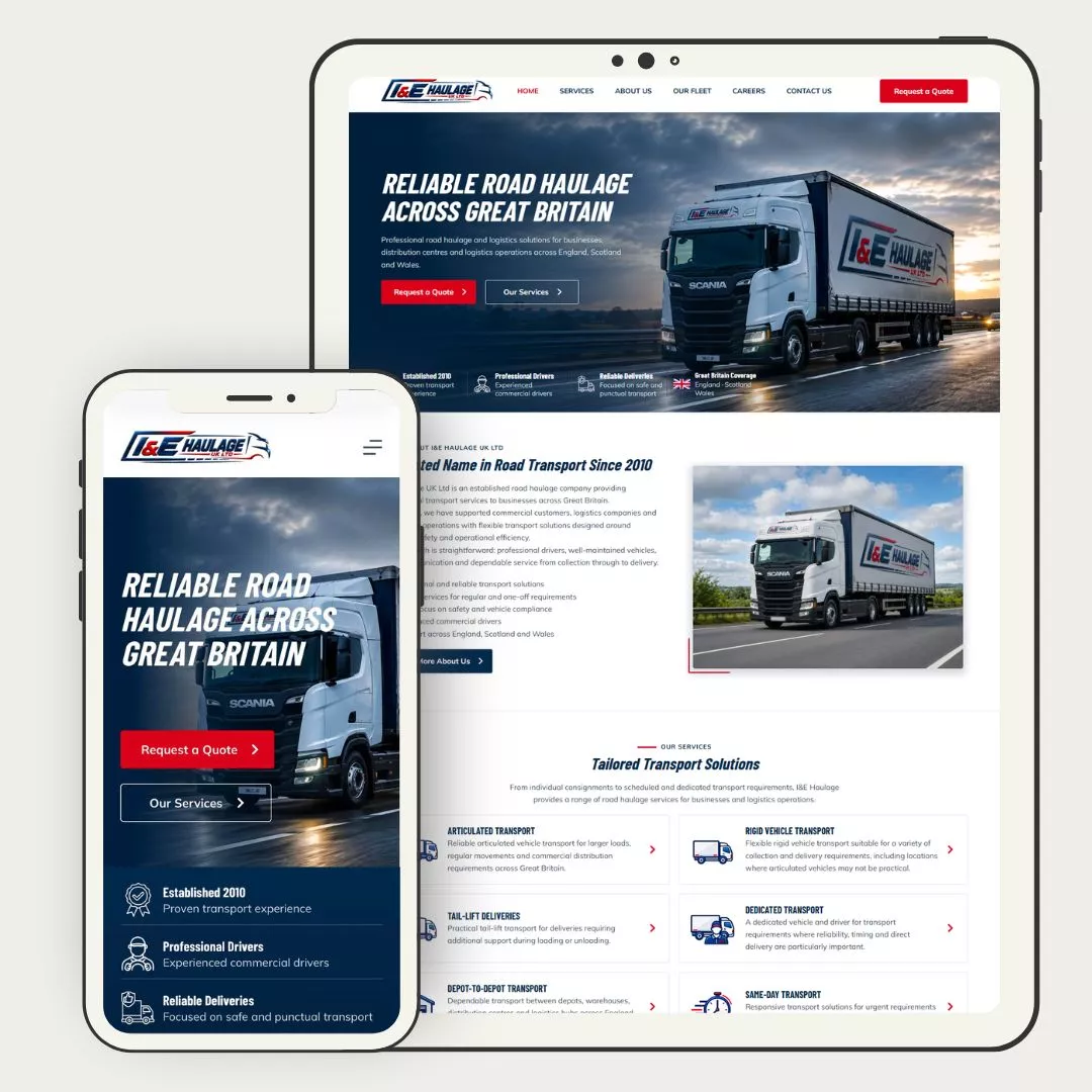 IE Haulage site creat de catre CreareSiteuri