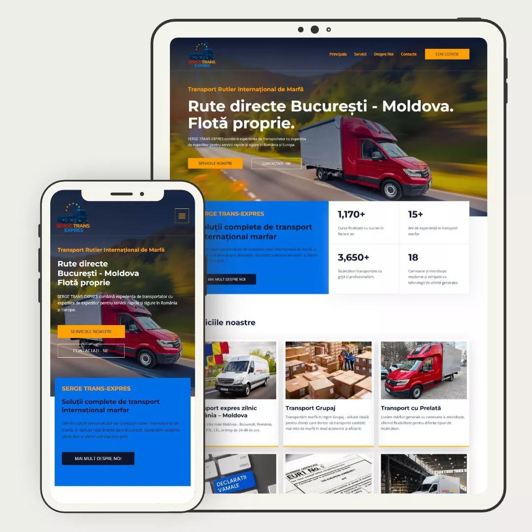 sergetrans website dezvoltat de creare site