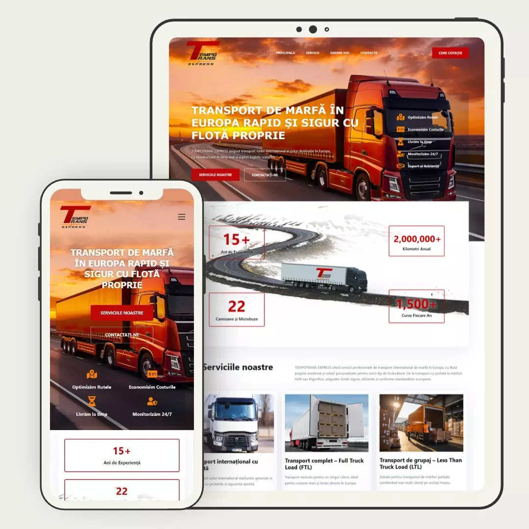 tempotrans website dezvoltat de creare siteuri